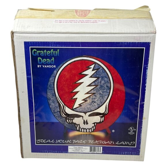 Grateful Dead Steal Your Face Vintage Rare Ichiban Rice Paper Lamp 2000 Lyon Co - Picture 3 of 14